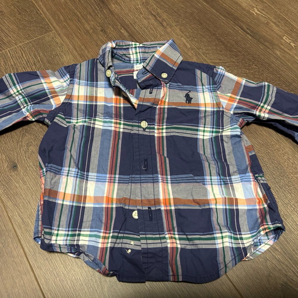 Polo by Ralph Lauren Kids Plaid Button Down Shirt - Blue, Green, Orange